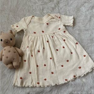 Kate Quinn 100% Organic Cotton Cream Dress with Petite Oranges